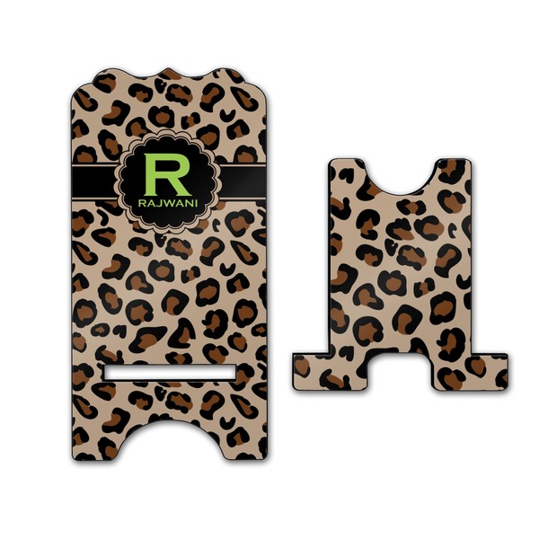 Granite Leopard Stylized Phone Stand - Front & Back - Large