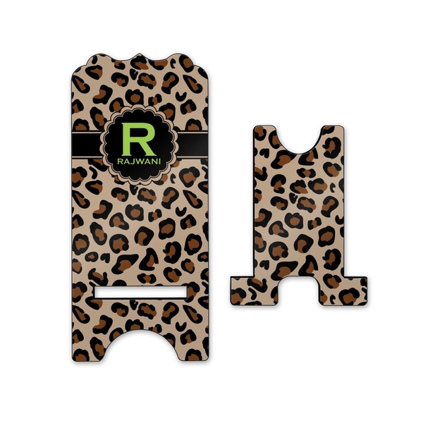 Granite Leopard Stylized Phone Stand - Front & Back - Small