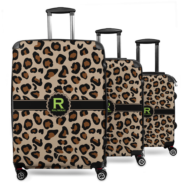 Custom Granite Leopard 3 Piece Luggage Set - 20" Carry On, 24" Medium Checked, 28" Large Checked (Personalized)