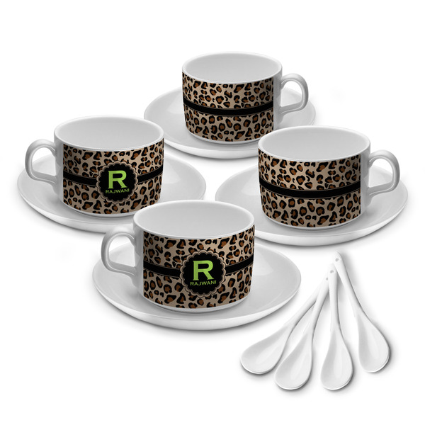 Custom Granite Leopard Tea Cup - Set of 4 (Personalized)
