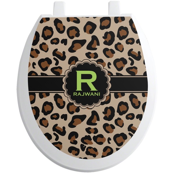 Custom Granite Leopard Toilet Seat Decal - Round (Personalized)