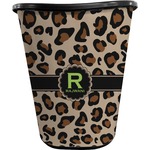 Granite Leopard Waste Basket - Double Sided (Black) (Personalized)