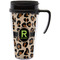 Granite Leopard Travel Mug with Black Handle - Front