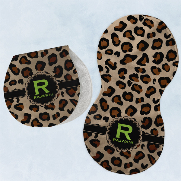 Granite Leopard Two Peanut Shaped Burps - Open and Folded