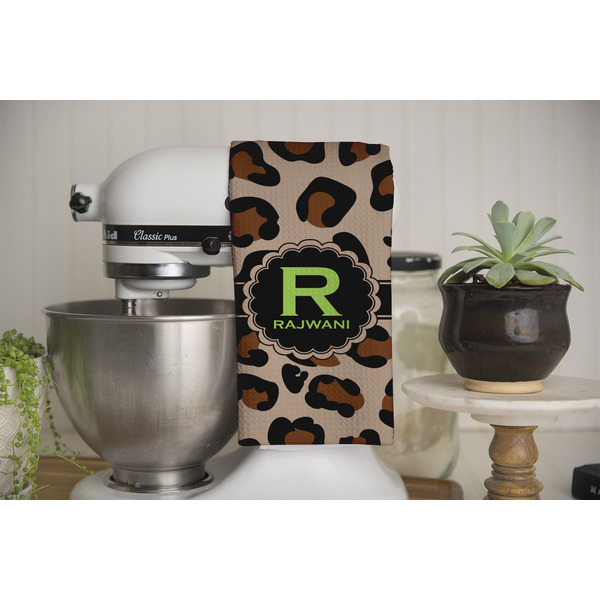 Granite Leopard Waffle Weave Towel - Full Color Print - Lifestyle Image