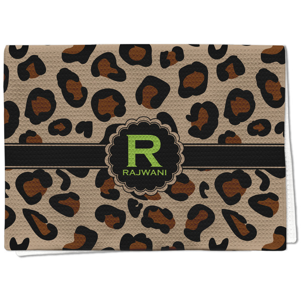 Custom Granite Leopard Kitchen Towel - Waffle Weave (Personalized)