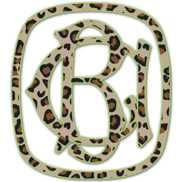Custom Granite Leopard Monogram Decal - Medium (Personalized)