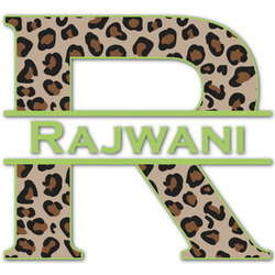Granite Leopard Name & Initial Decal - Custom Sized (Personalized)