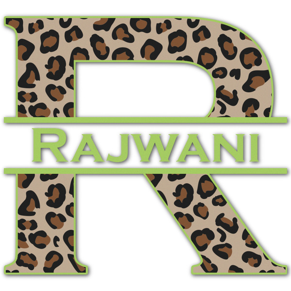 Custom Granite Leopard Name & Initial Decal - Up to 18"x18" (Personalized)