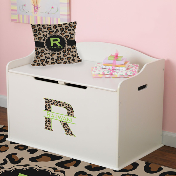 Granite Leopard Wall Name & Initial Small on Toy Chest