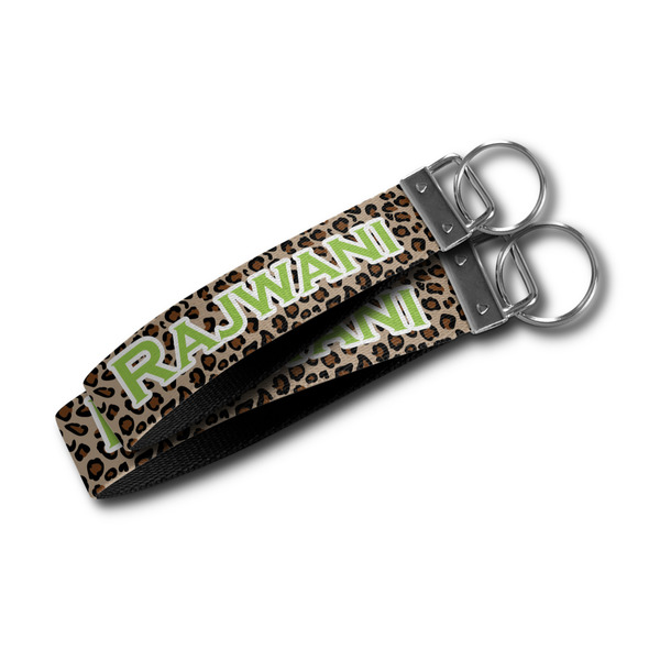 Granite Leopard Webbing Keychain FOBs - Size Comparison