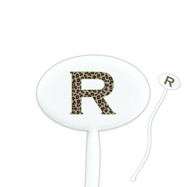 Custom Granite Leopard Oval Plastic Stir Sticks (Personalized)