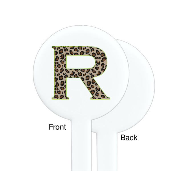 Granite Leopard White Plastic 7" Stir Stick - Single Sided - Round - Front & Back