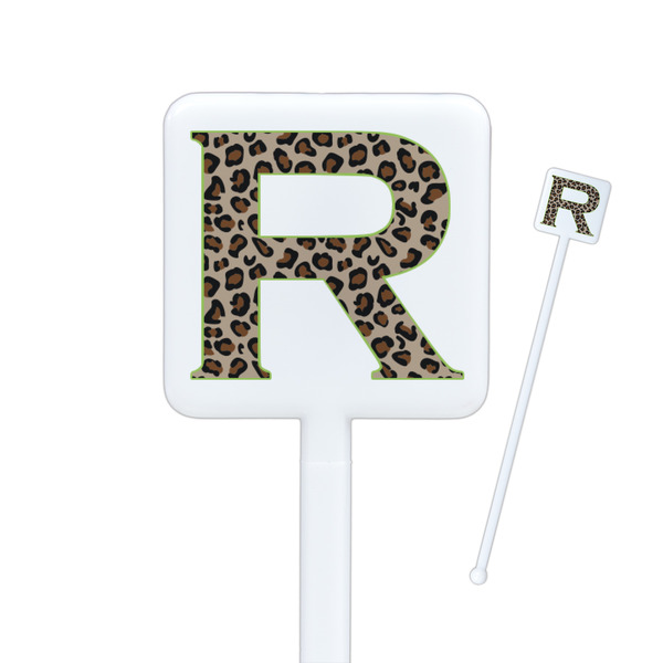 Custom Granite Leopard Square Plastic Stir Sticks (Personalized)