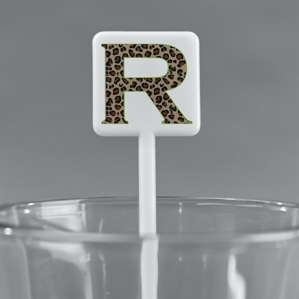Granite Leopard White Plastic Stir Stick - Square - Main