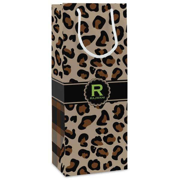 Custom Granite Leopard Wine Gift Bags - Gloss (Personalized)
