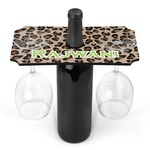 Granite Leopard Wine Bottle & Glass Holder (Personalized)