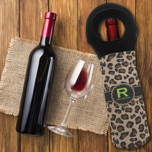Granite Leopard Wine Tote Bag - FLATLAY