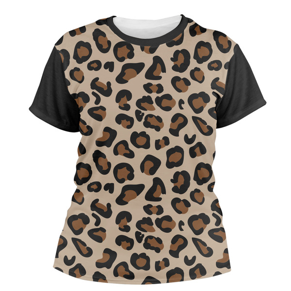 Custom Granite Leopard Women's Crew T-Shirt - Large