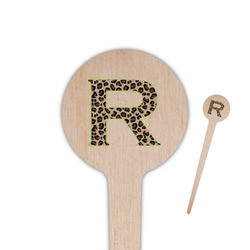 Granite Leopard 4" Round Wooden Food Picks - Double Sided (Personalized)
