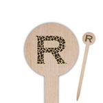 Granite Leopard Round Wooden Food Picks (Personalized)