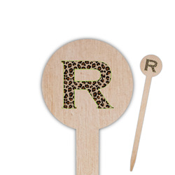 Granite Leopard 6" Round Wooden Food Picks - Single Sided (Personalized)