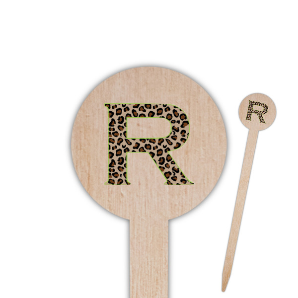 Custom Granite Leopard 6" Round Wooden Food Picks - Double Sided (Personalized)