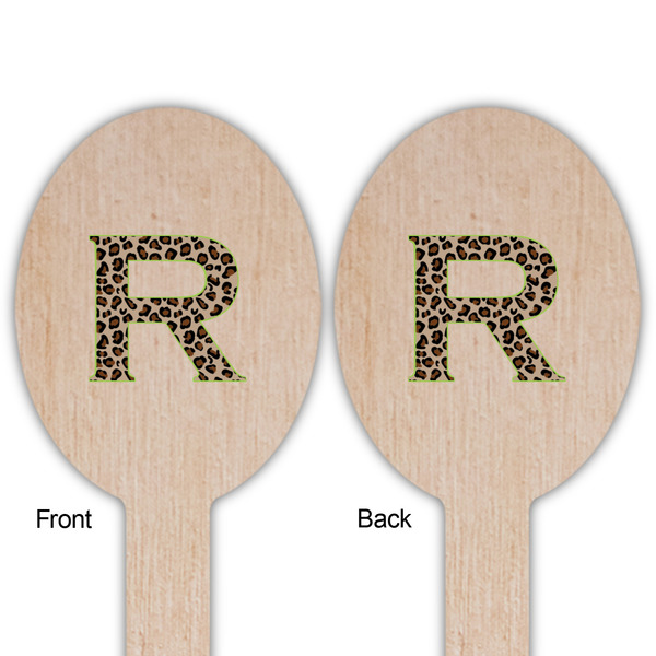 Granite Leopard Wooden Food Pick - Oval - Double Sided - Front & Back