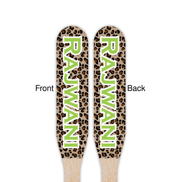 Granite Leopard Wooden Food Pick - Paddle - Double Sided - Front & Back