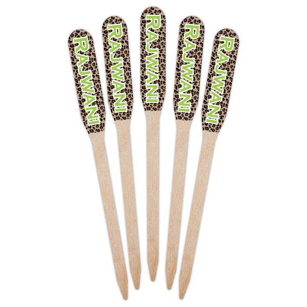 Granite Leopard Wooden Food Pick - Paddle - Fan View