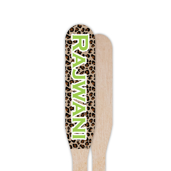 Granite Leopard Wooden Food Pick - Paddle - Single Sided - Front & Back