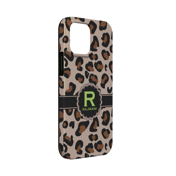 Custom Granite Leopard iPhone Case - Rubber Lined - iPhone 13 Mini (Personalized)