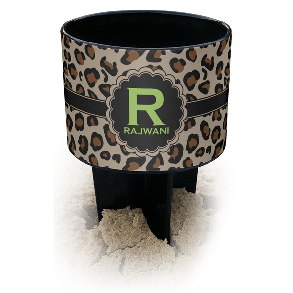 Custom Granite Leopard Black Beach Spiker Drink Holder (Personalized)