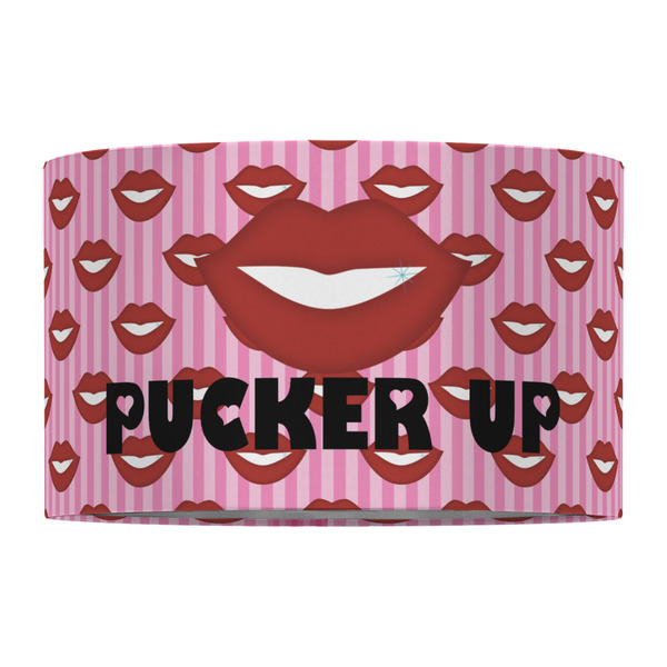 Lips (Pucker Up) 12" Drum Lampshade - FRONT (Fabric)