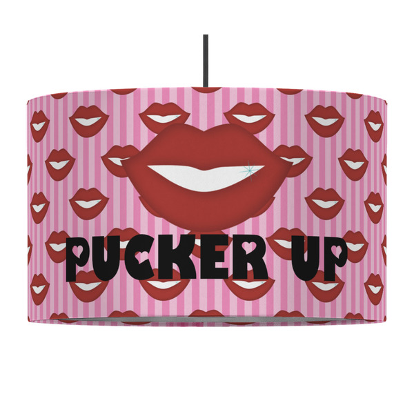 Lips (Pucker Up) 12" Drum Lampshade - PENDANT (Fabric)