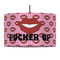 Lips (Pucker Up) 12" Drum Pendant Lamp - Fabric