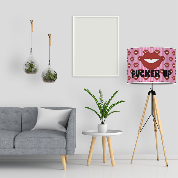 Lips (Pucker Up) 16" Drum Lampshade - LIFESTYLE