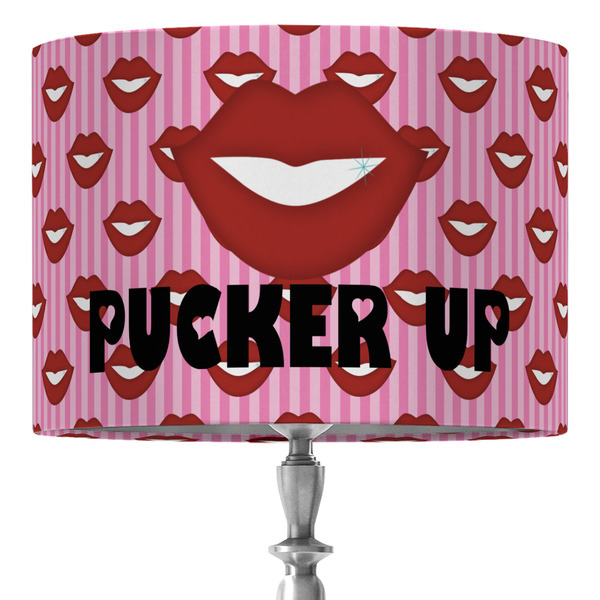 Custom Lips (Pucker Up) 16" Drum Lamp Shade - Fabric
