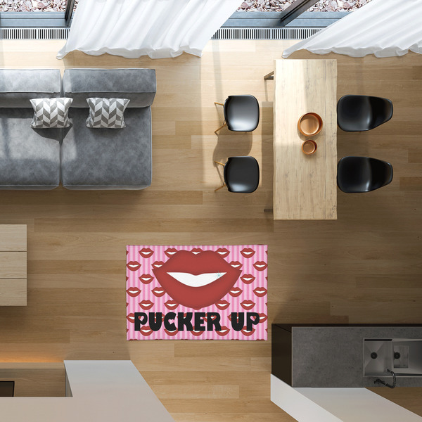 Lips (Pucker Up) 2'x3' Indoor Area Rugs - IN CONTEXT