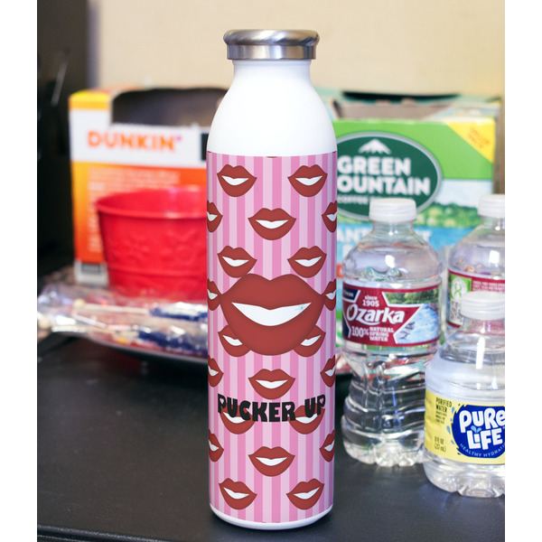 Lips (Pucker Up) 20oz Water Bottles - Full Print - In Context