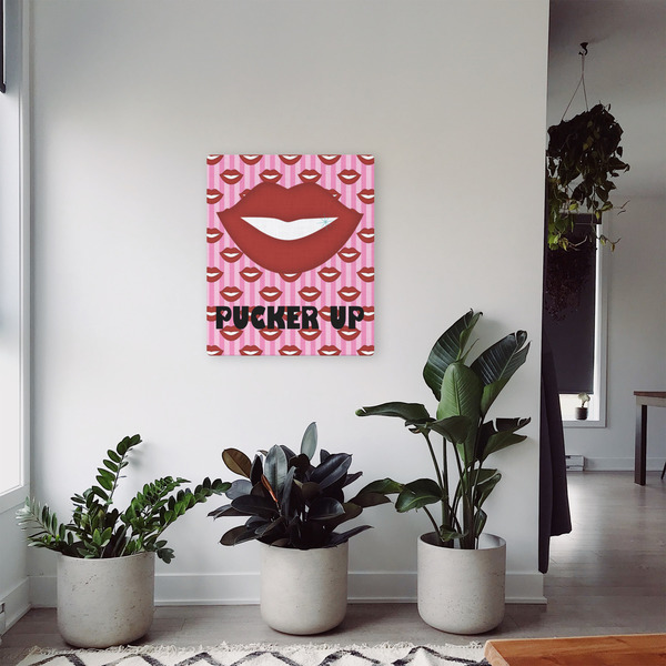Lips (Pucker Up) 20x24 - Canvas Print - In Context