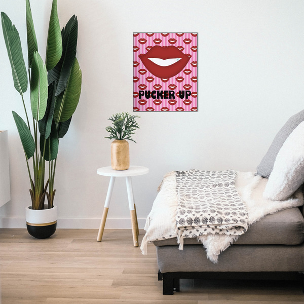 Lips (Pucker Up) 20x24 Wood Print - In Context