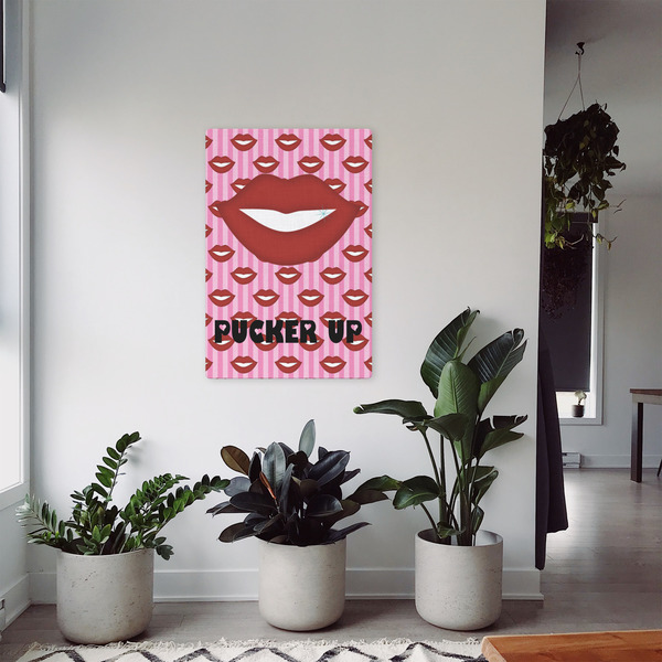 Lips (Pucker Up) 20x30 - Canvas Print - In Context