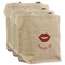 Lips (Pucker Up) 3 Reusable Cotton Grocery Bags - Front View