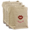 Lips (Pucker Up) Reusable Cotton Grocery Bags - Set of 3