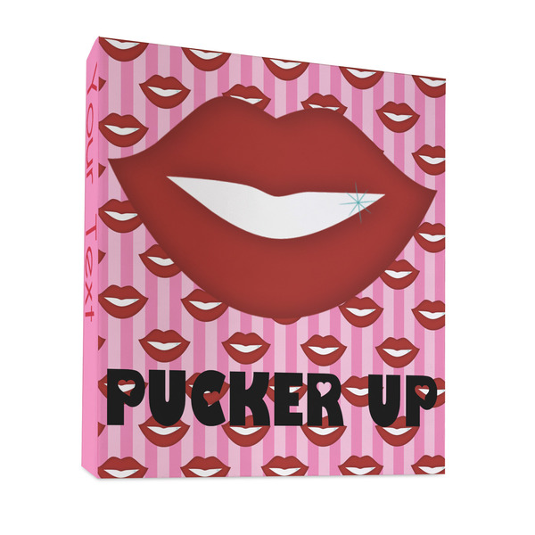 Custom Lips (Pucker Up) 3 Ring Binder - Full Wrap - 1"