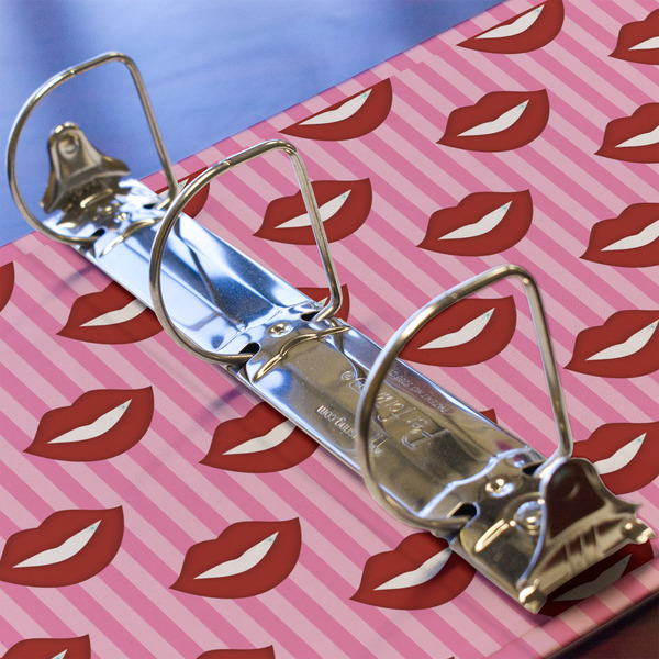 Lips (Pucker Up) 3 Ring Binders - Full Wrap - 2" - DETAIL