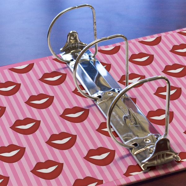 Lips (Pucker Up) 3 Ring Binders - Full Wrap - 3" - DETAIL