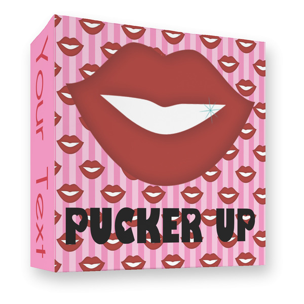 Custom Lips (Pucker Up) 3 Ring Binder - Full Wrap - 3"