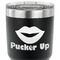 Lips (Pucker Up) 30 oz Stainless Steel Ringneck Tumbler - Black - CLOSE UP